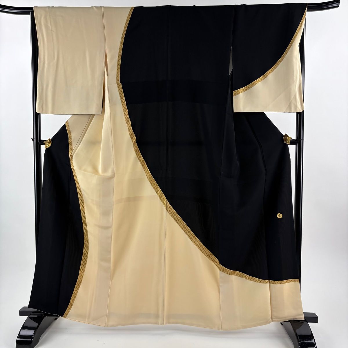 美品】 訪問着 身丈162.5cm 裄丈66cm M 袷 渡辺雪三郎 落款 幾何学