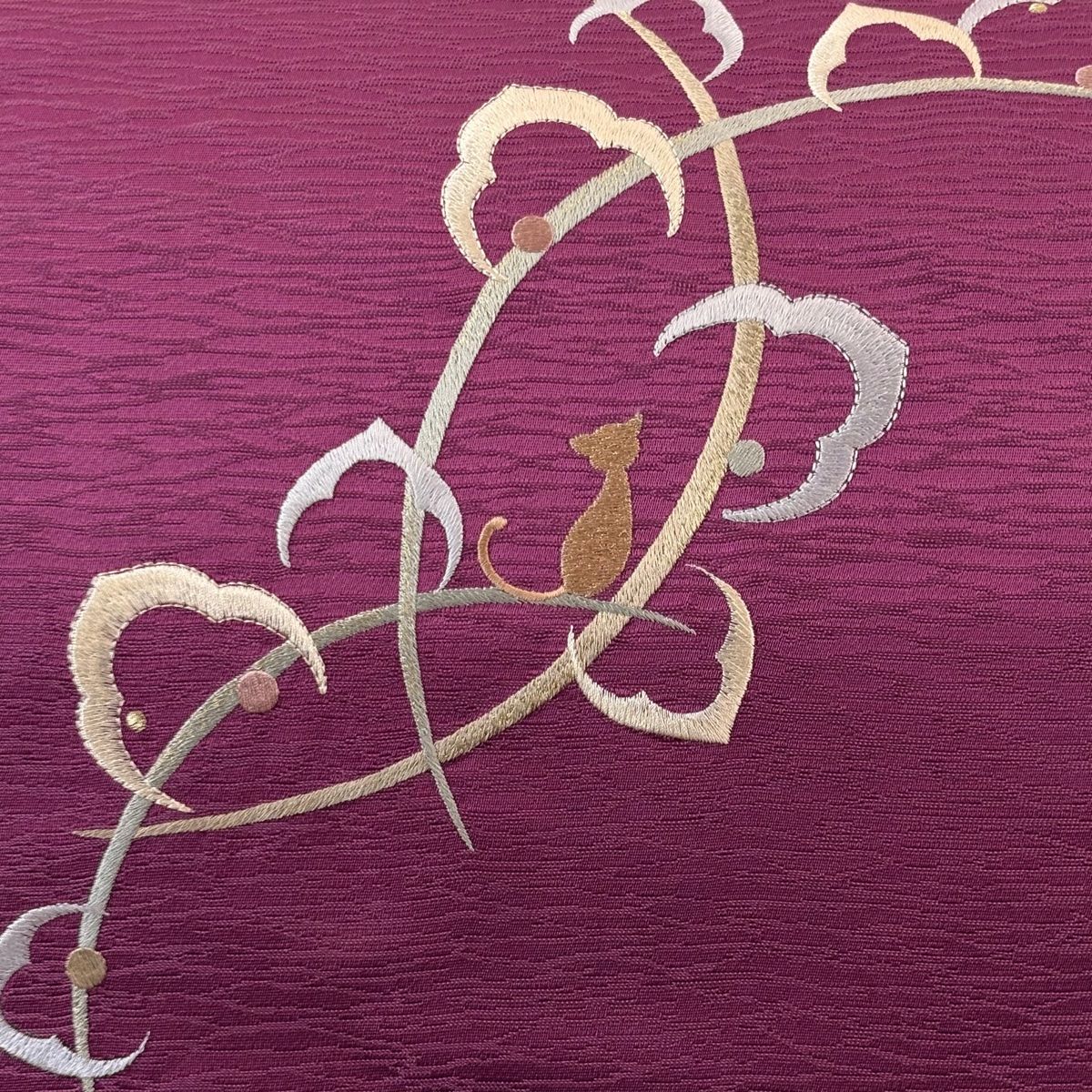 染め刺繍名古屋帯 帯 九寸名古屋帯 藤娘きぬたや 染め帯 総絞り帯 花模様 のし柄 花