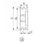 ＥＶＮ ブッシングプーリー ＳＰＢ １６５ｍｍ 溝数２