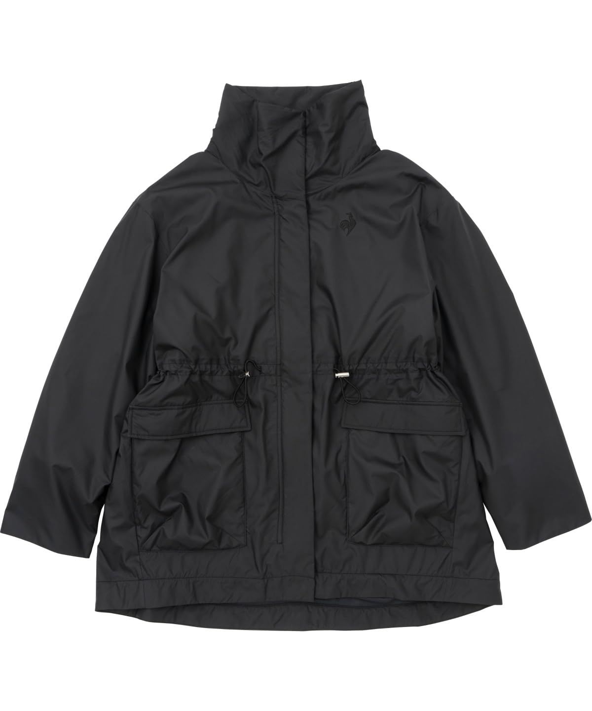 ルコックスポルティフ ハーフコート はっ水 防風 保温 AIR THERMOTION 軽量 ミドル丈 ジム レディース BK