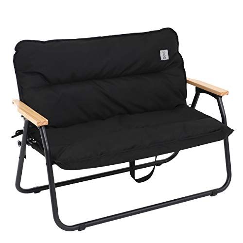 DOD ディーオーディー グッドラックソファ 車内で棚になる2人掛け折りたたみチェア アルミ合金製 CS 2-500-BK