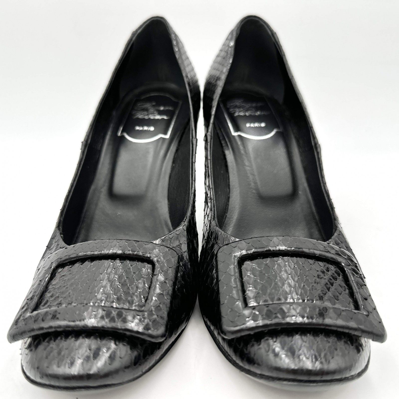 □激レア□ Roger Vivier パイソン ハイヒール ブラック 1486T - メルカリ