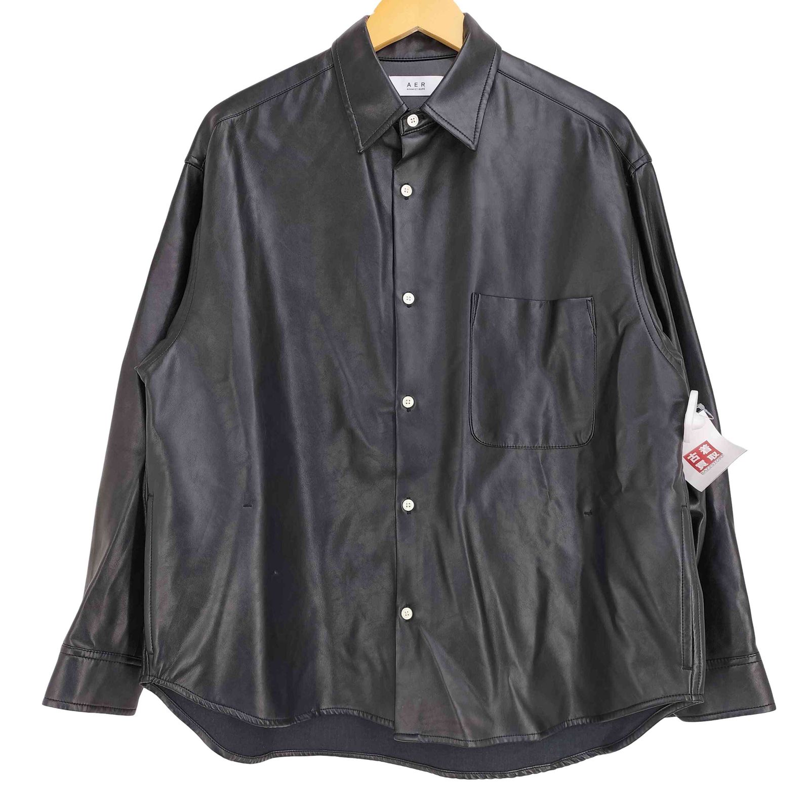 アダムエロペ Adam et Rope フェイクレザー オーバーサイズシャツ