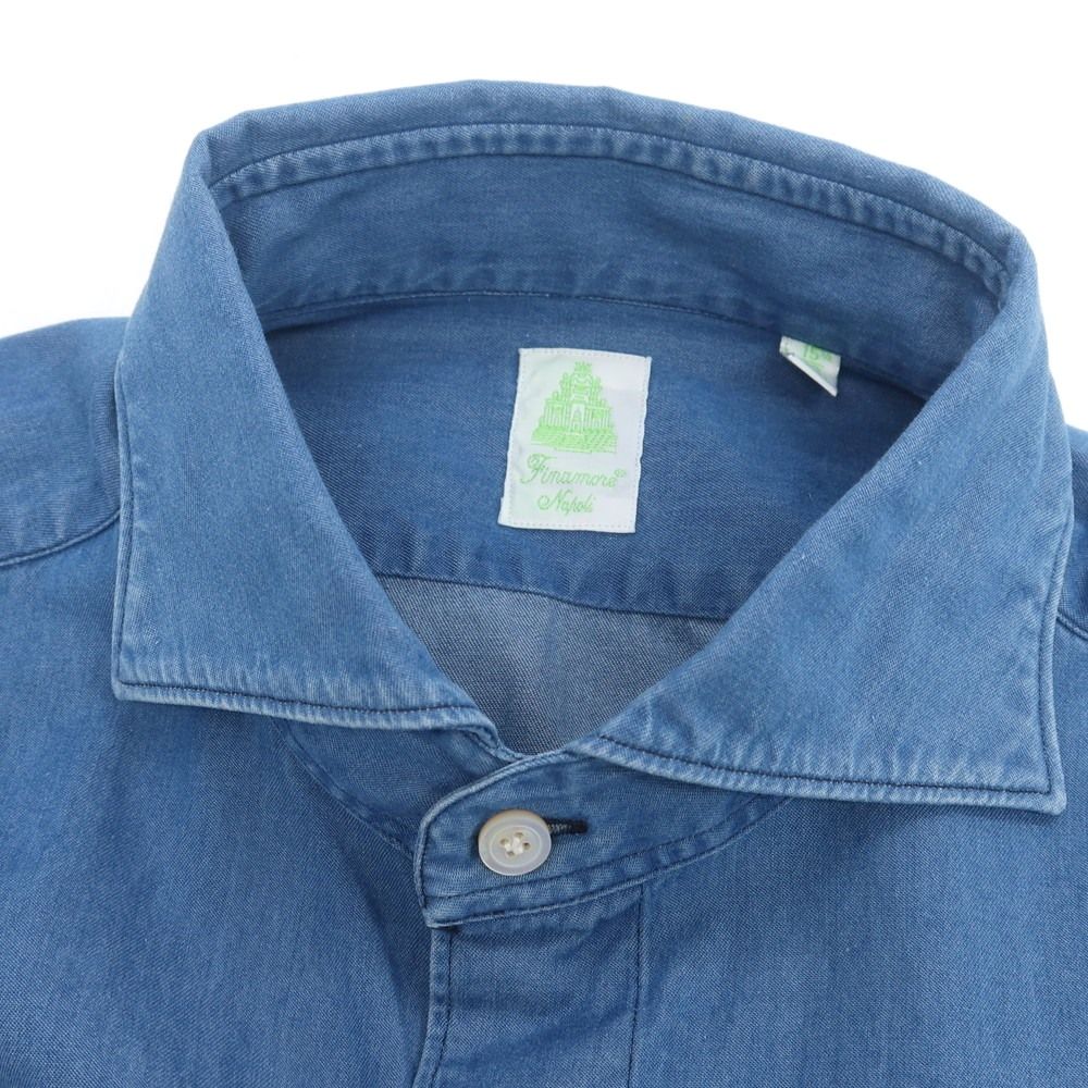 中古】フィナモレ Finamore コットン ダンガリー ホリゾンタルカラー