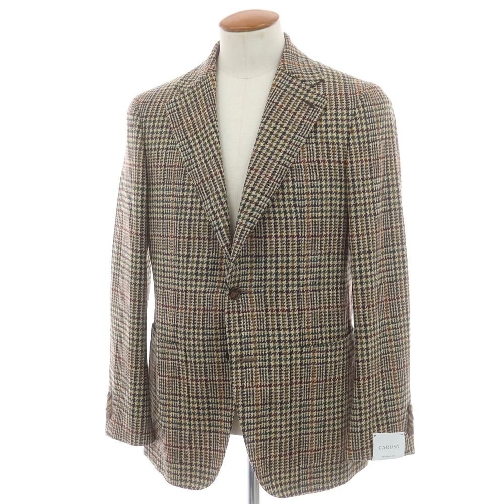 中古】【未使用】カルーゾ CARUSO butterfly ウール チェック 2B