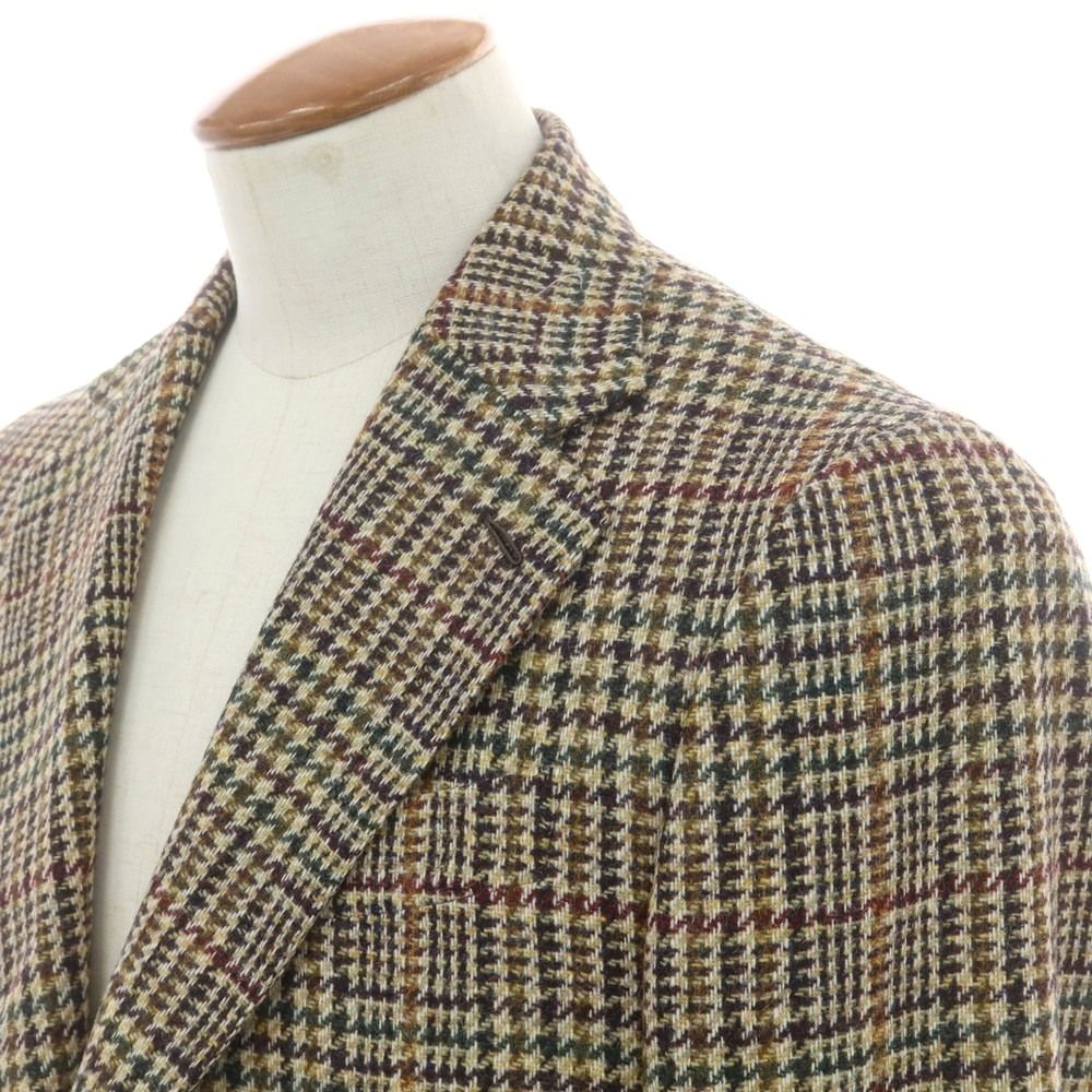 中古】【未使用】カルーゾ CARUSO butterfly ウール チェック 2B