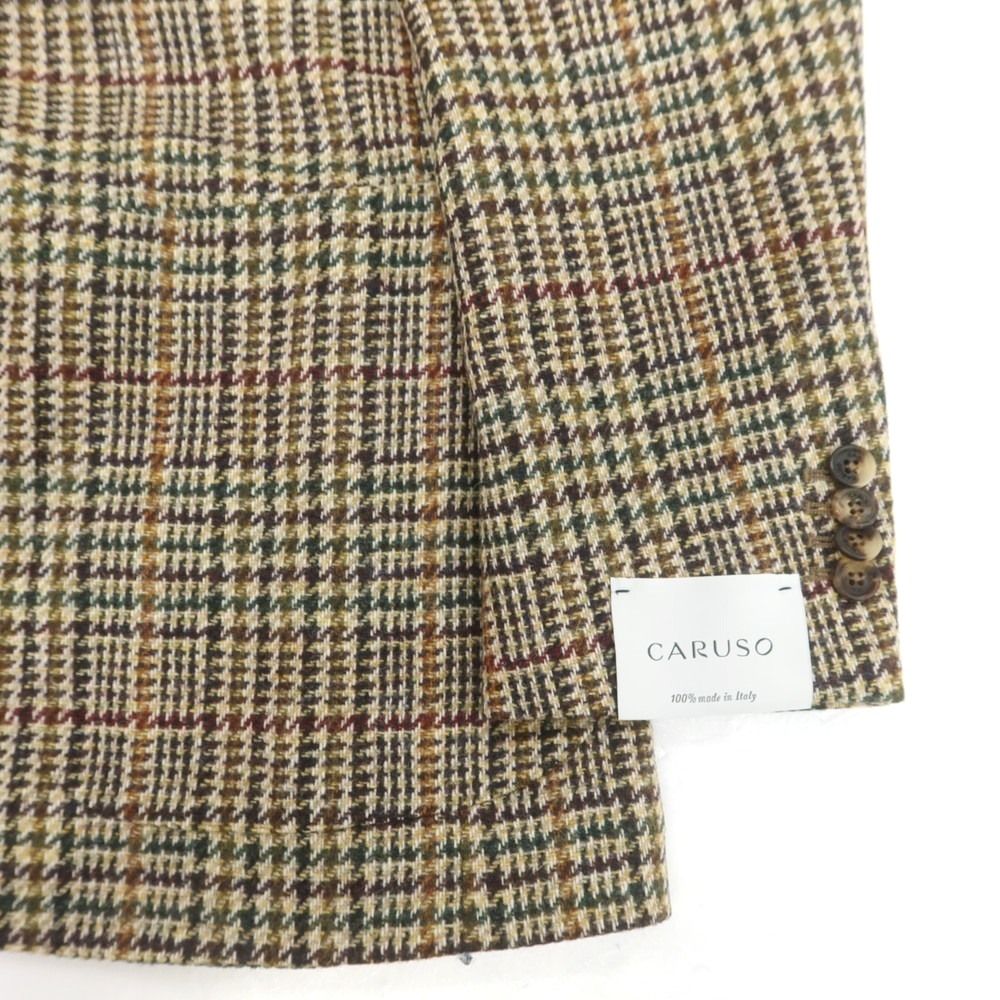 中古】【未使用】カルーゾ CARUSO butterfly ウール チェック 2B