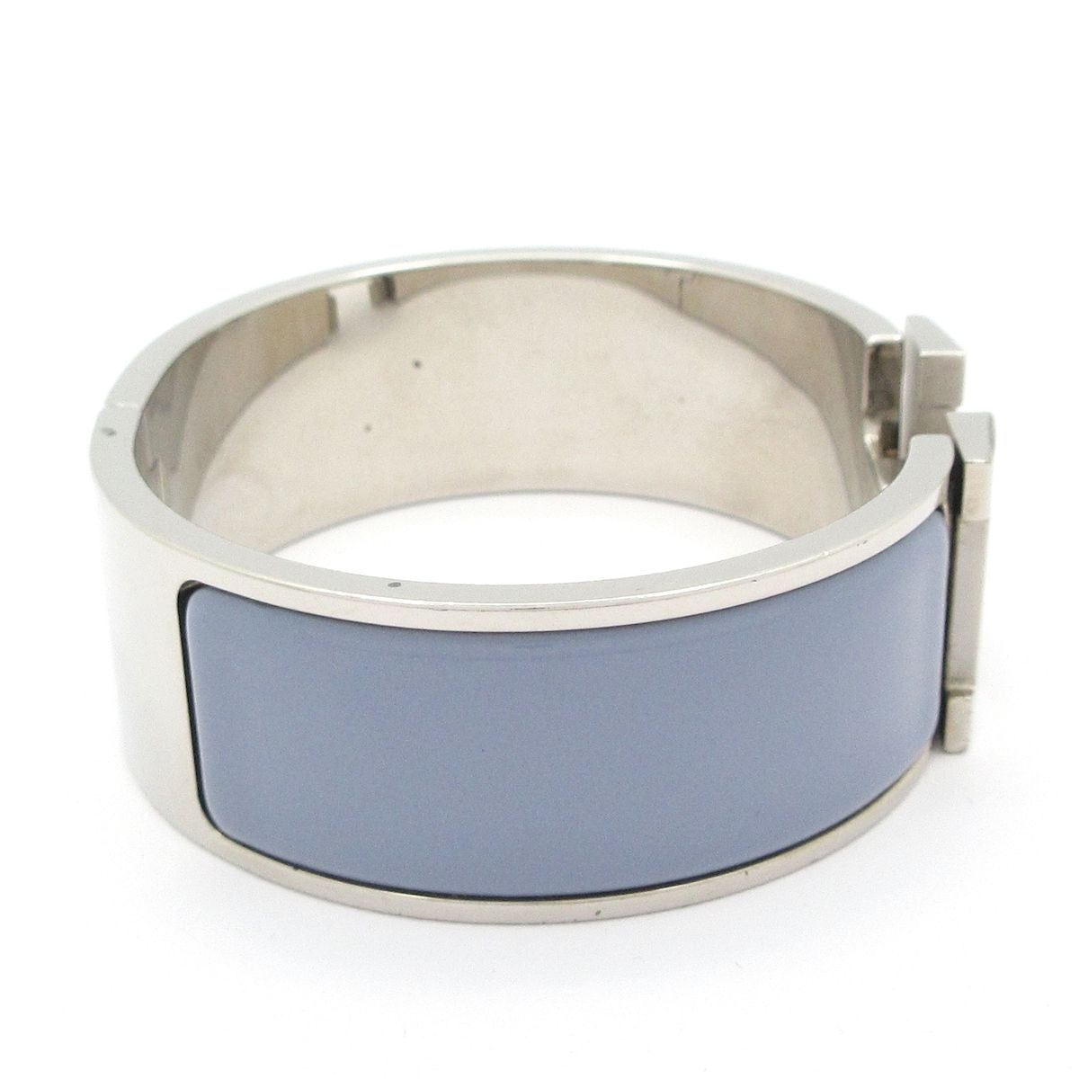 HERMES エルメス バングル クリック クラックH シルバー ライトブルー