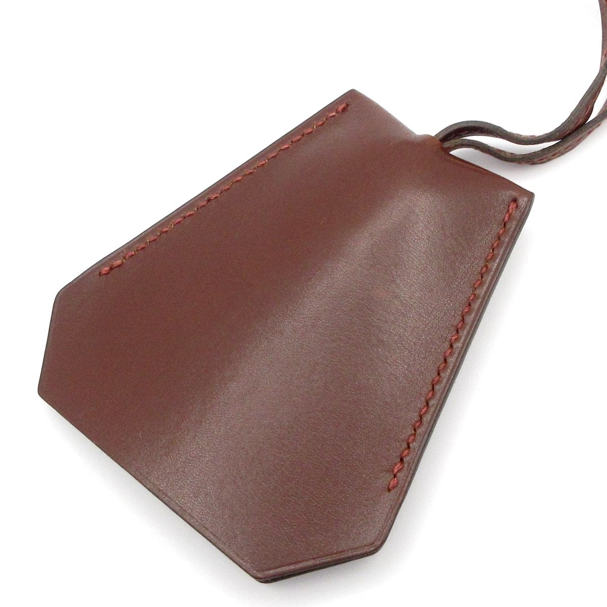 HERMES(エルメス) ネックレス美品 クロシェット レザー ダークブラウン