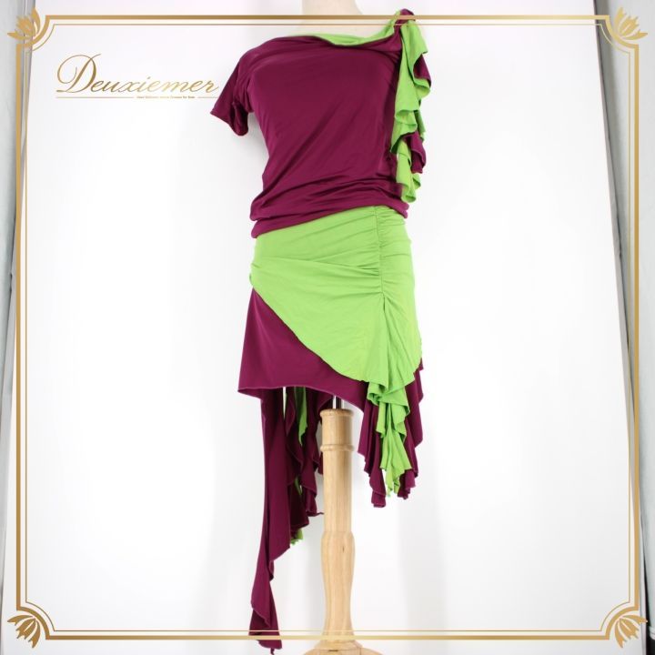 社交ダンス 衣装 ラテン 上下セット ツーピース レッスンウェア