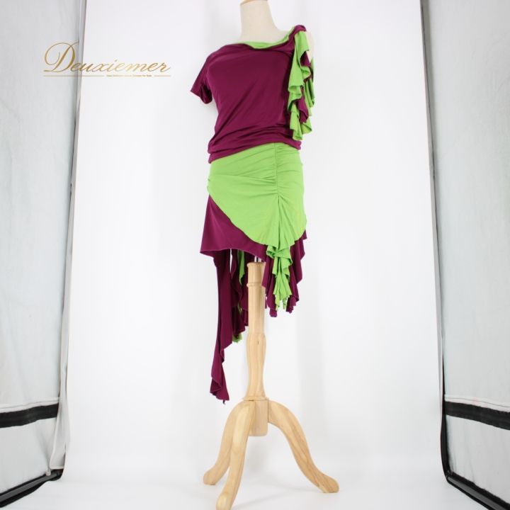 社交ダンス 衣装 ラテン 上下セット ツーピース レッスンウェア