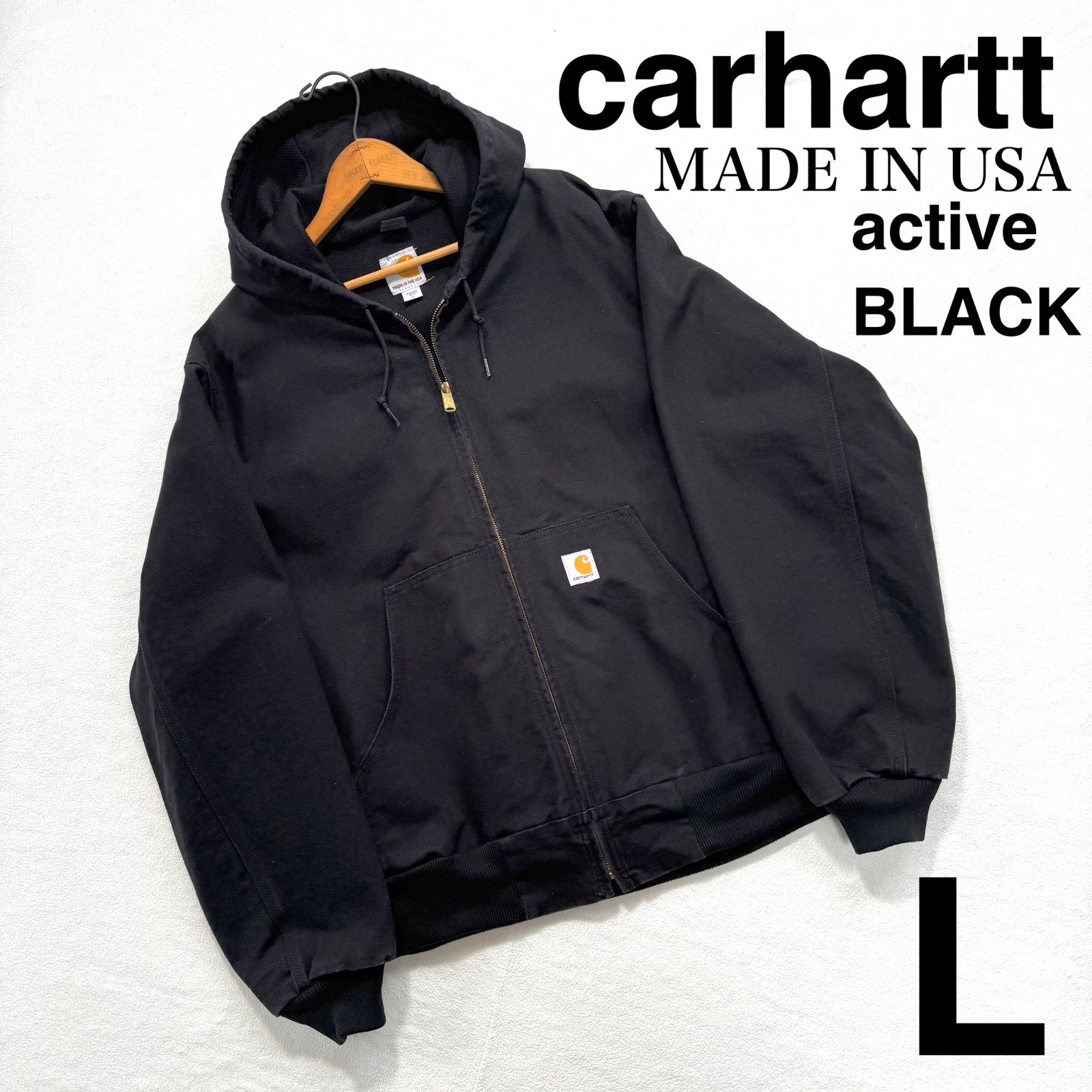 美品・L】カーハート アクティブジャケット USA製 ブラック メッシュ