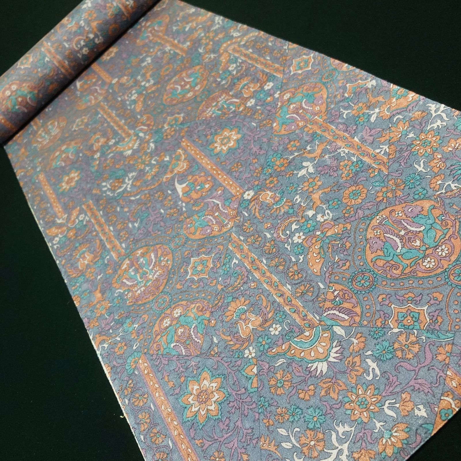  オレンジ着物 y 105 ◾️割と なポリエステル化繊小紋着尺反物5点◾️ 小紋 着物反物