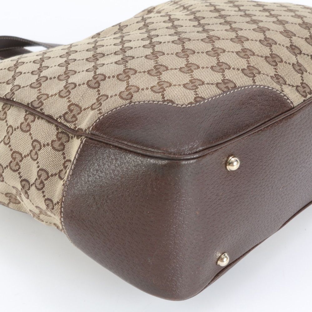 美品 グッチ GG キャンバス バンブー レザー トート バッグ 肩掛け