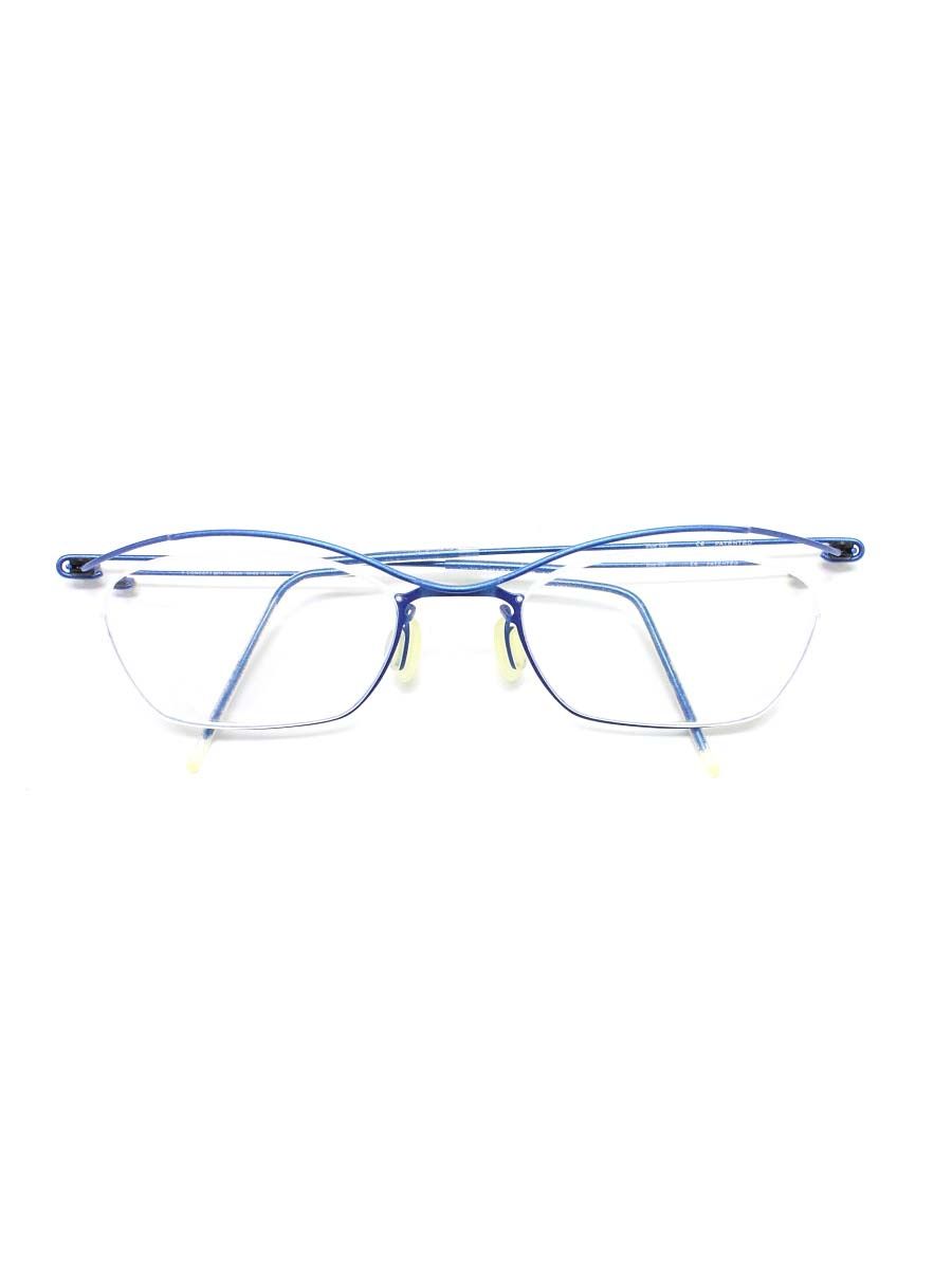 コンセプトワイ Y 03 メガネ ブルー チタニウムフレーム ハーフリム スクエア