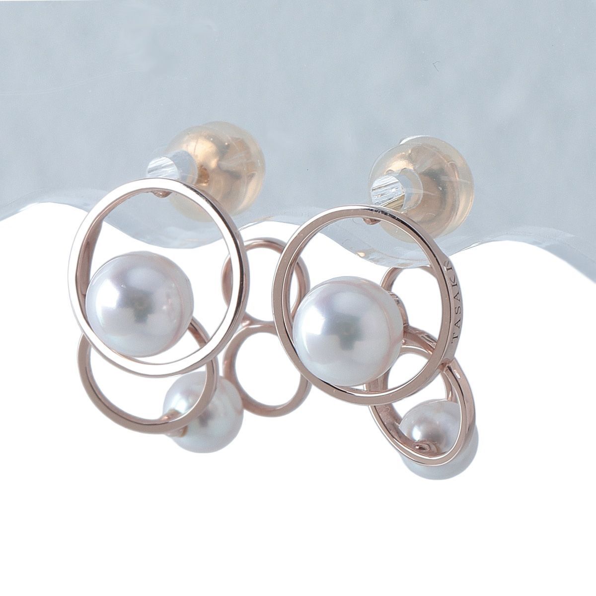 タサキ パール ピアス エニーマ 4.4mm～5.9mm 750PG サクラゴールド