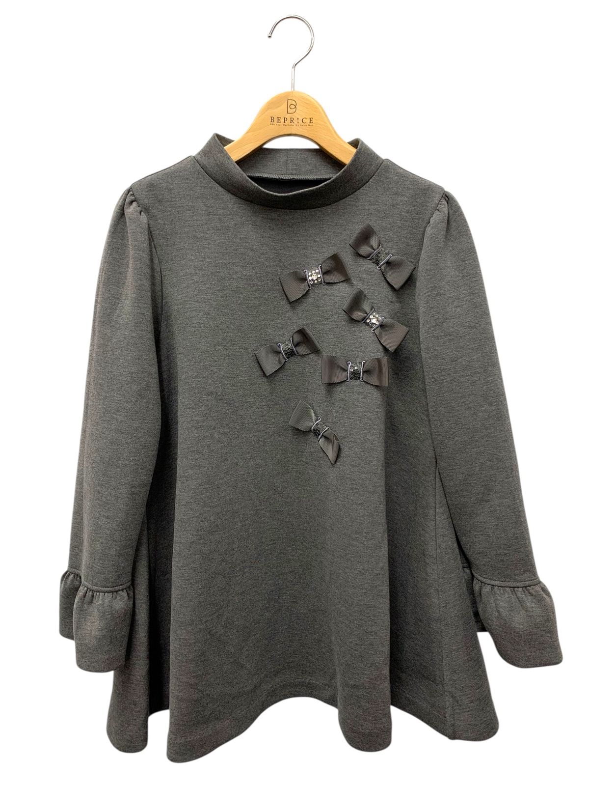 エムズグレイシー 415701 トップス 40 グレー リボン スパンコール