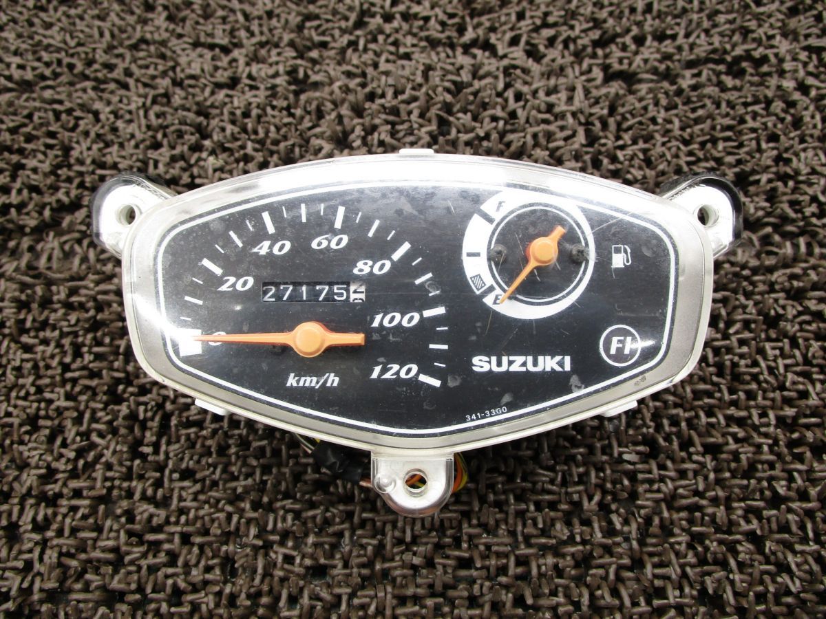アドレスV 125 スピードメーター フューエル A 8568 CF 46 スズキ F 468 動画有 FI インジェクション