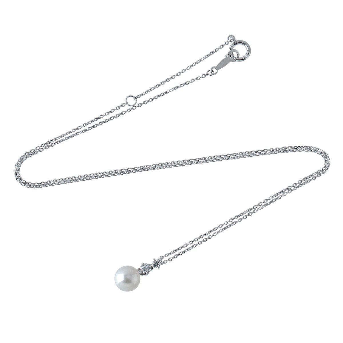 ミキモト ダイヤ パール ネックレス 現行モデル PP-20643AU型 アコヤ