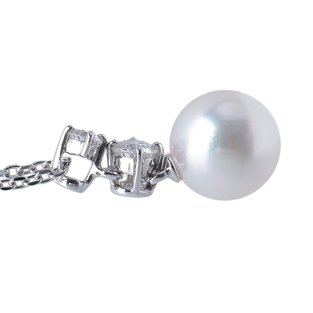 ミキモト ダイヤ パール ネックレス 現行モデル PP-20643AU型 アコヤ