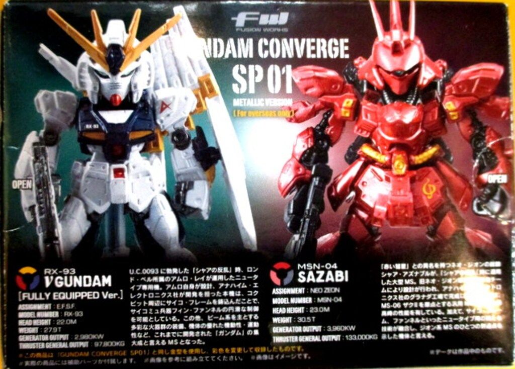 BANDAI FW GUNDAM 機動戦士ガンダム 逆襲のシャア νガンダム フル装備 -サザビー メタリックver. キャラホビ香港2015 SP 01