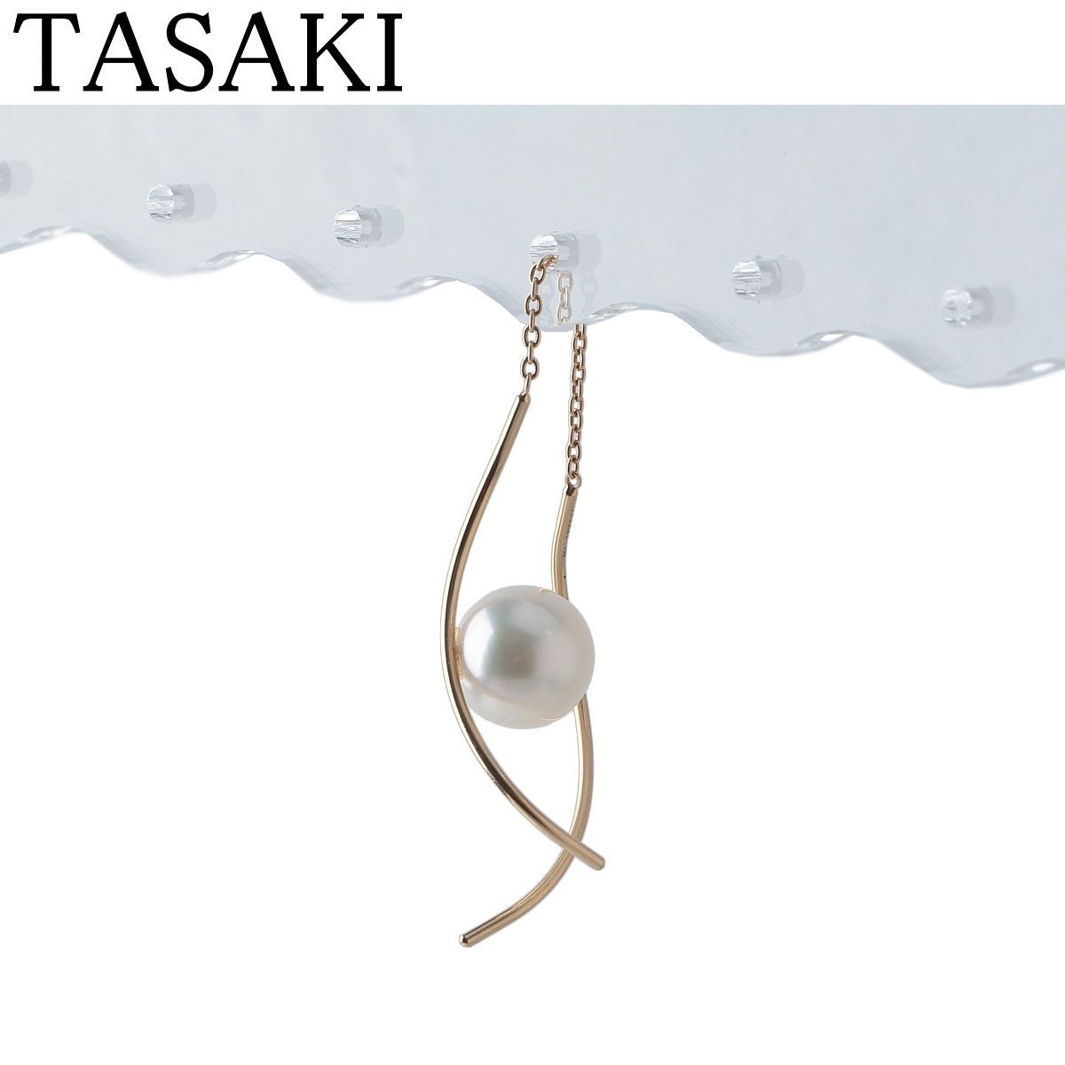 タサキ パール ピアス ア ファイン ンス 片方のみ 7.7 mm 750 YG E-3847型 仕上げ済 TASAKI 田崎真珠 24527