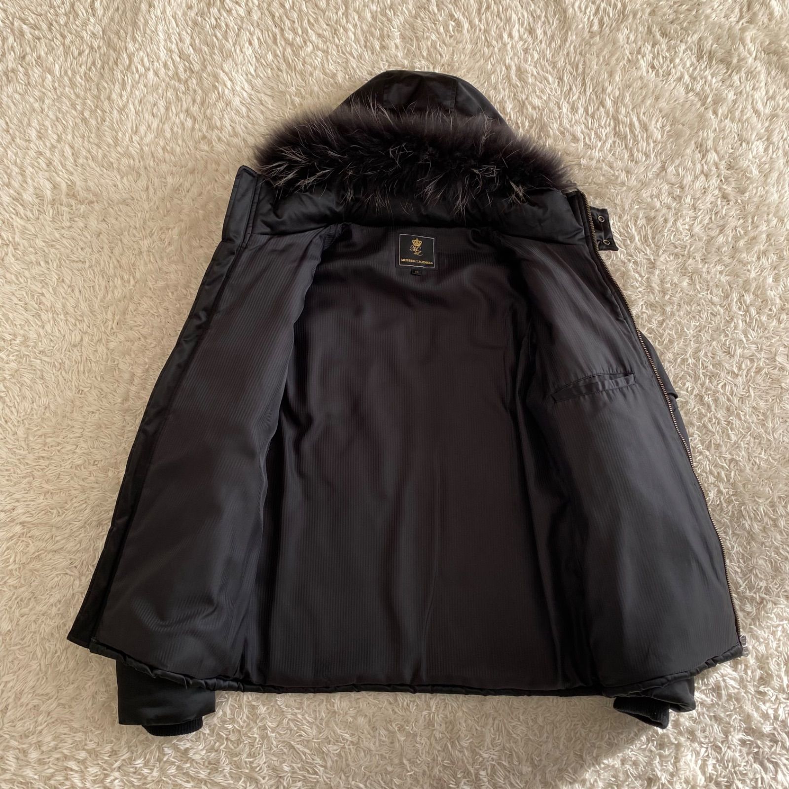 Murder License fur jacket 平成 vkei y2k 美品！MURDER LICENSE マーダーライセンス ダブルジップ リアルファー