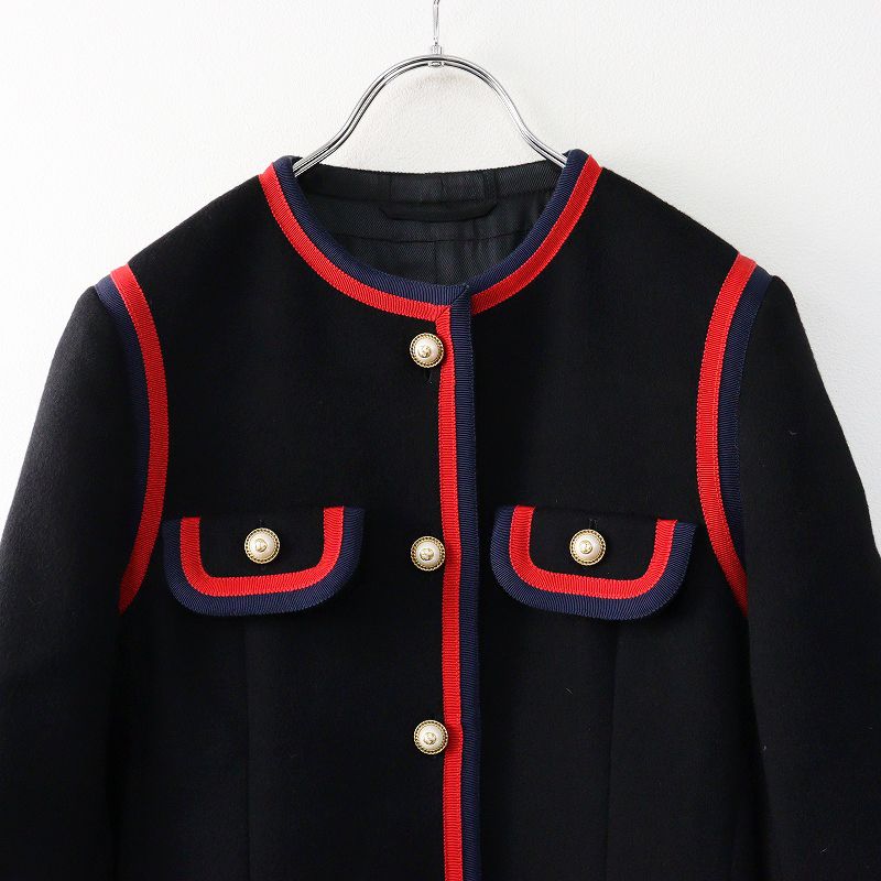 良品 定価41万 JPタグ グッチ GUCCI 544855 GGパールボタンウェブ