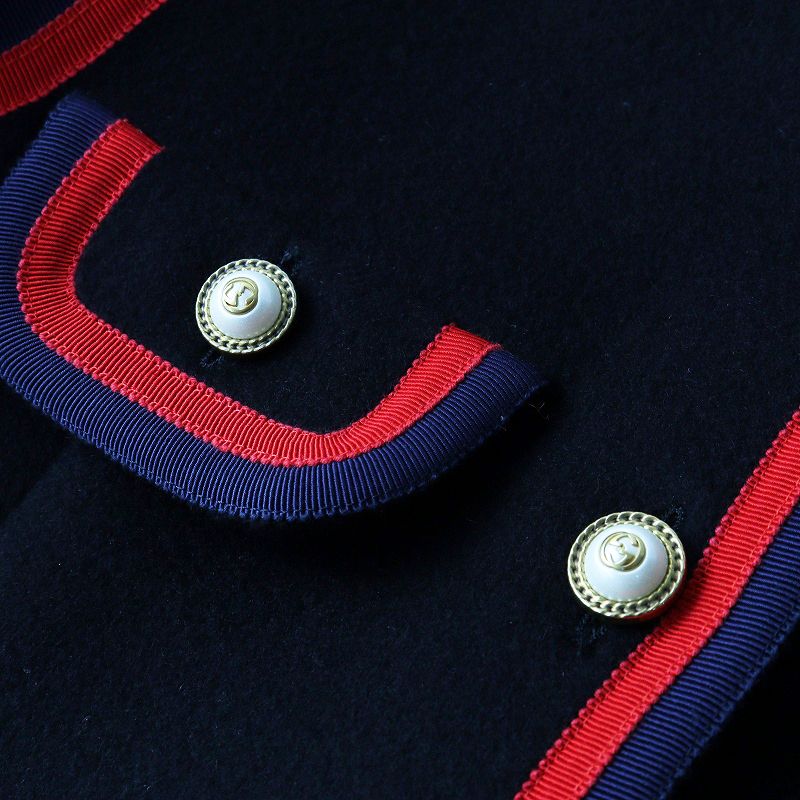 良品 定価41万 JPタグ グッチ GUCCI 544855 GGパールボタンウェブ