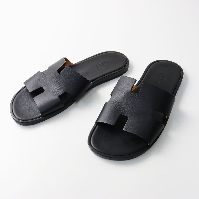 定番 メンズ エルメス HERMES イズミール Hモチーフ レザーサンダル