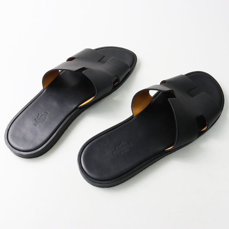 定番 メンズ エルメス HERMES イズミール Hモチーフ レザーサンダル