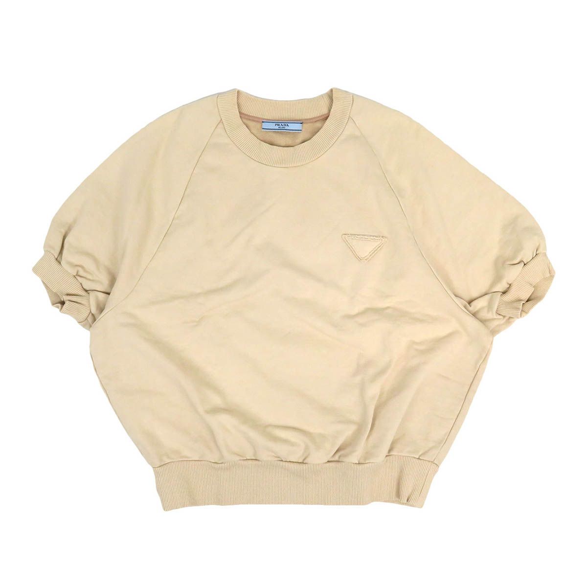 プラダ ファブリックトライアングルロゴ ハーフスリーブ スウェット