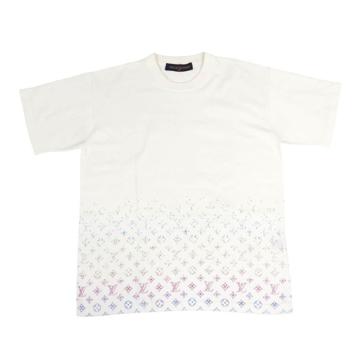 ルイヴィトン モノグラム グラディエント エンベリッシュド Tシャツ RM 252 MV AUR HTN 03 W メンズ ホワイト マルチ LOUIS VUITTON アパレル 小物