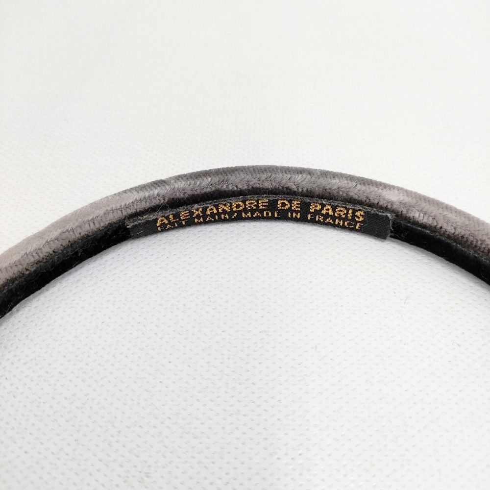 Alexandre De Paris ベルベット カチューシャ ヘアアクセサリー グレー
