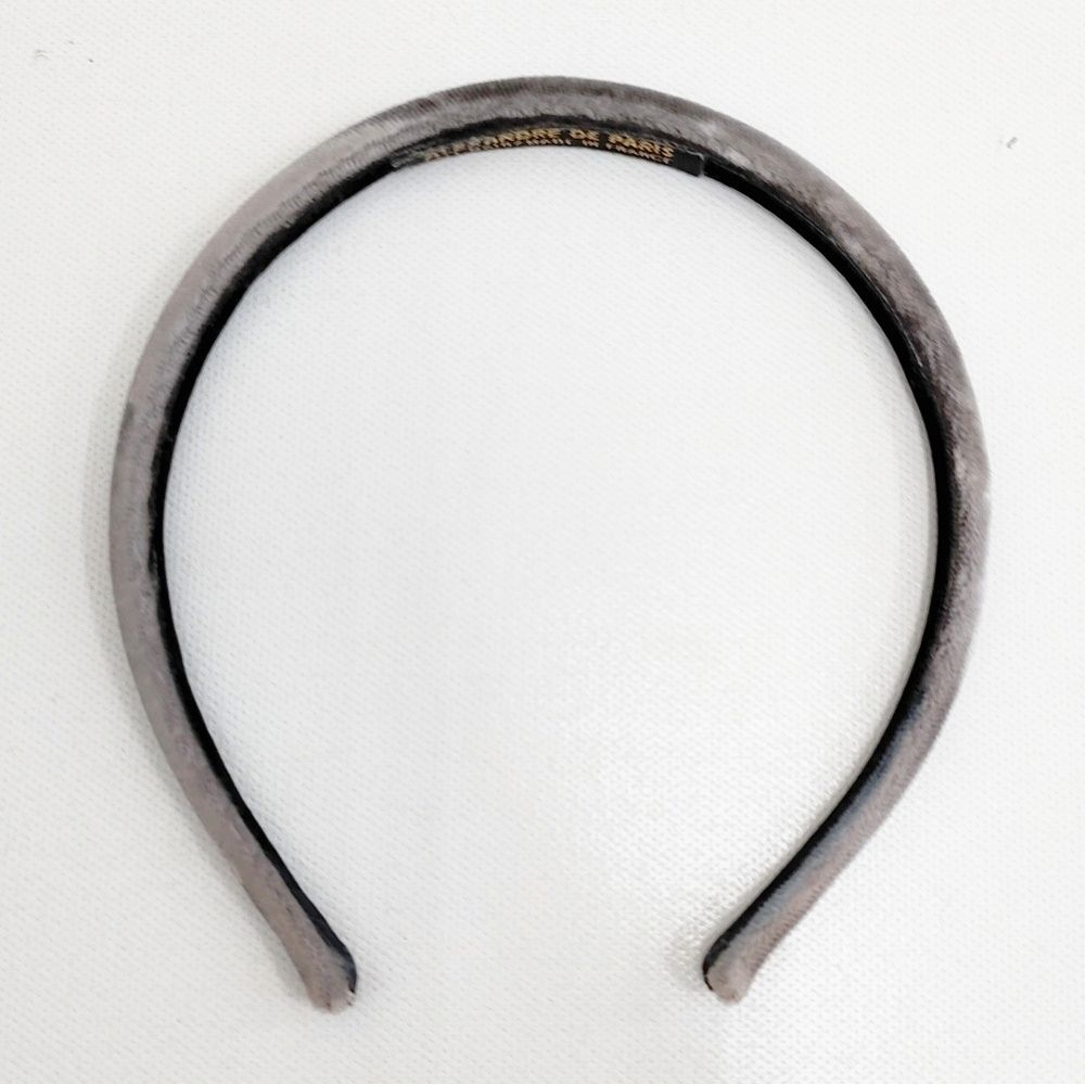 Alexandre De Paris ベルベット カチューシャ ヘアアクセサリー グレー