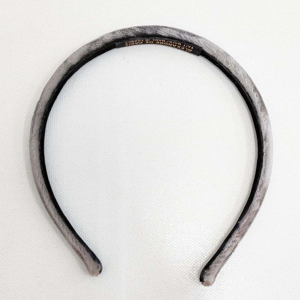 Alexandre De Paris ベルベット カチューシャ ヘアアクセサリー グレー