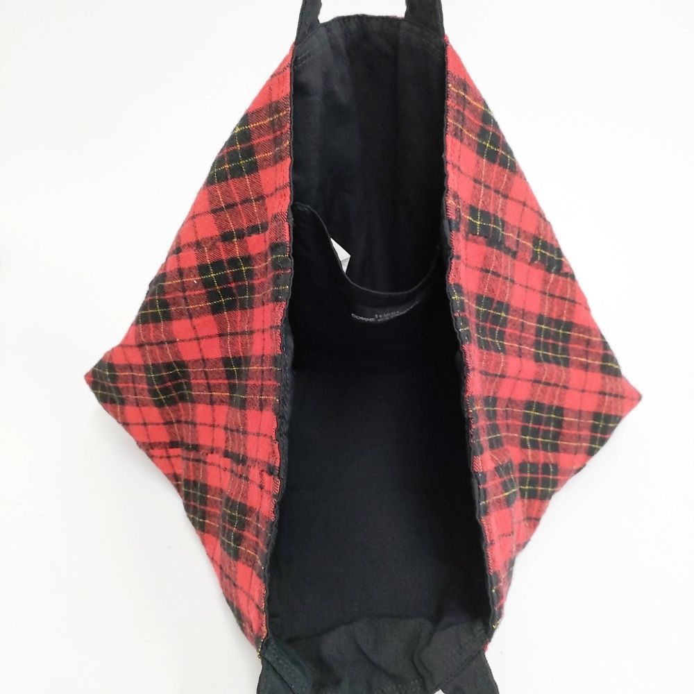 tricot COMME des GARCONS ウール タータンチェック トートバッグ