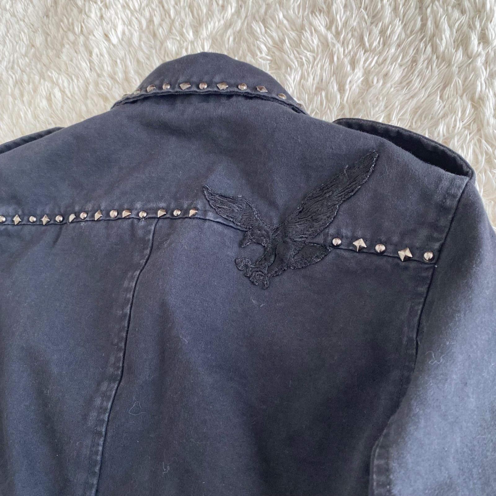 00s buffalo bobs fur jacket archive スタッズ y2k ブラック サイズ1