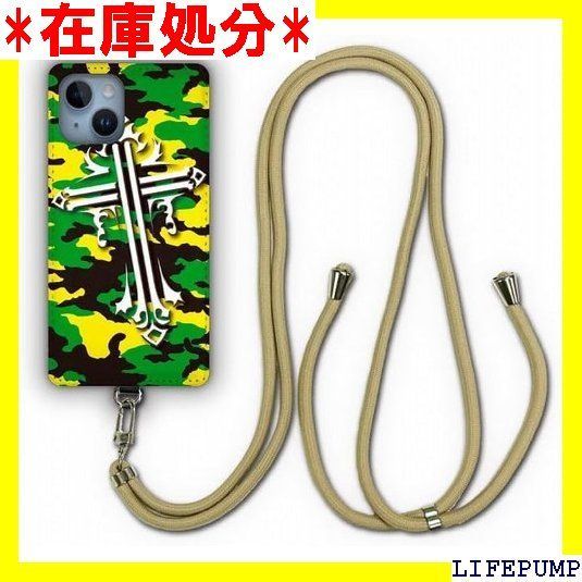 スマホショルダーケース iPhone 13 Pro ケース 肩掛け 首かけ 斜め掛け スマホケース アイフォン13プロ カバー ショルダーストラップ スマホカバー シンプル クロス 十字架 迷彩柄 メンズ 1209