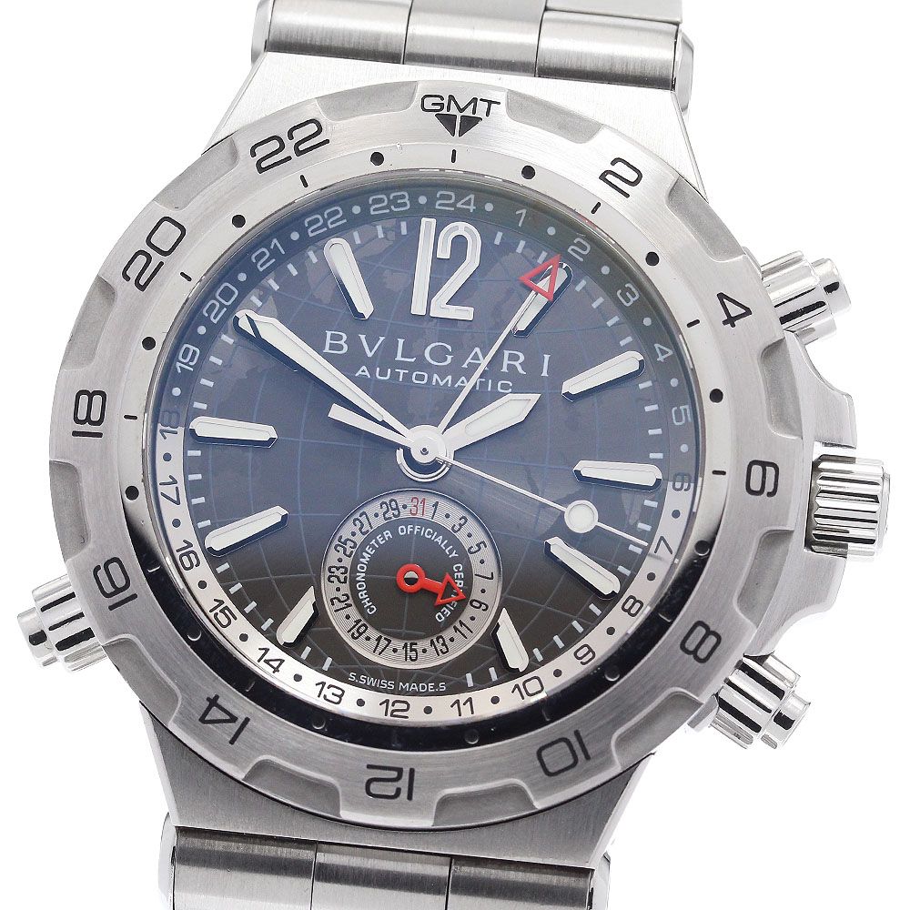 ブルガリ BVLGARI ディアゴノプロフェッショナル GMT デイト 自動巻き メンズ 内箱 保証書付き_922117