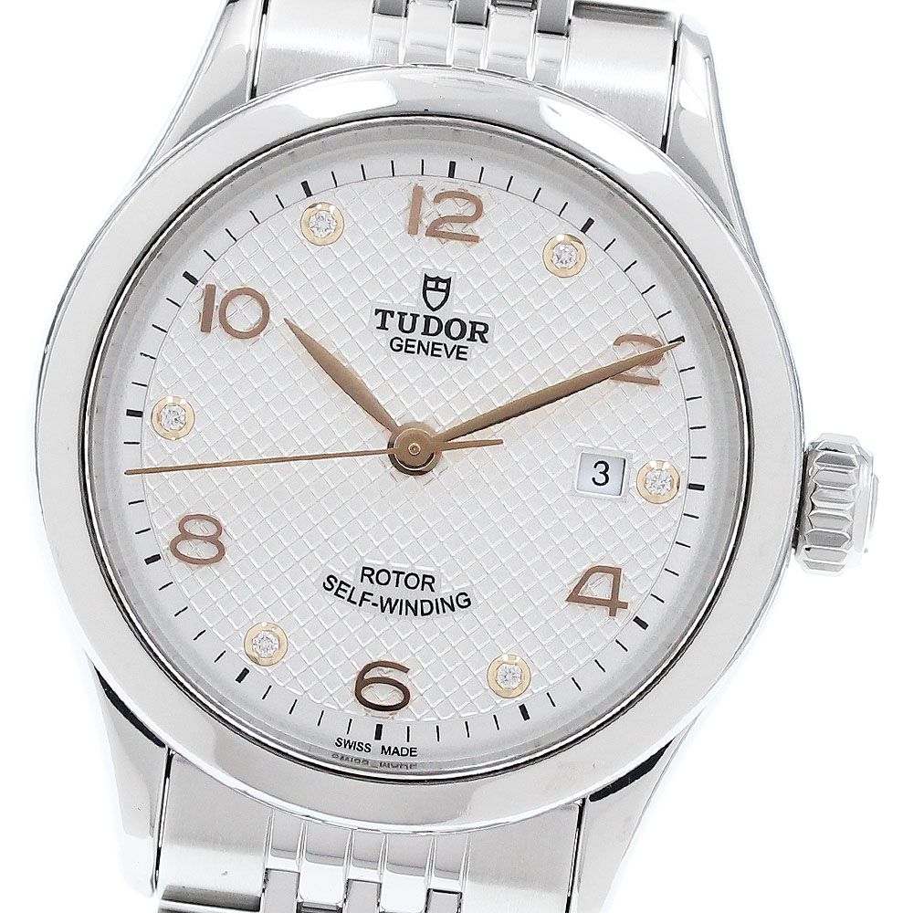 チュードル TUDOR 91350 1926 6 Pダイヤ デイト 自動巻き レディース 保証書付き_920856
