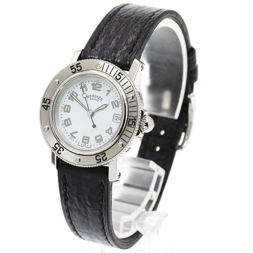 エルメス HERMES CL 5.210 クリッパー ダイバー デイト クォーツ レディース_908985