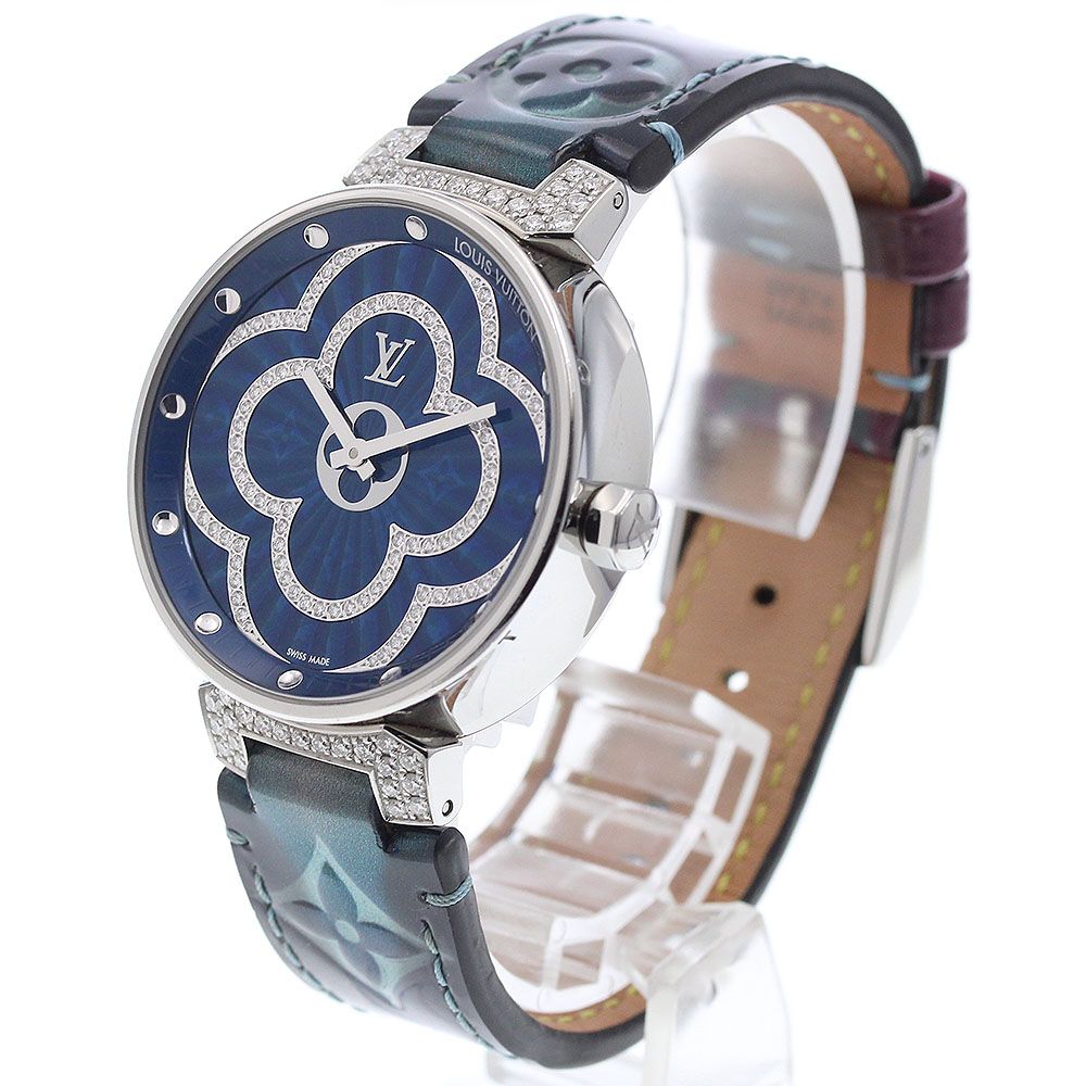 ルイ ヴィトン LOUIS VUITTON QA 095 タンブール ムーンディヴァイン ダイヤモンド クォーツ レディース _921969