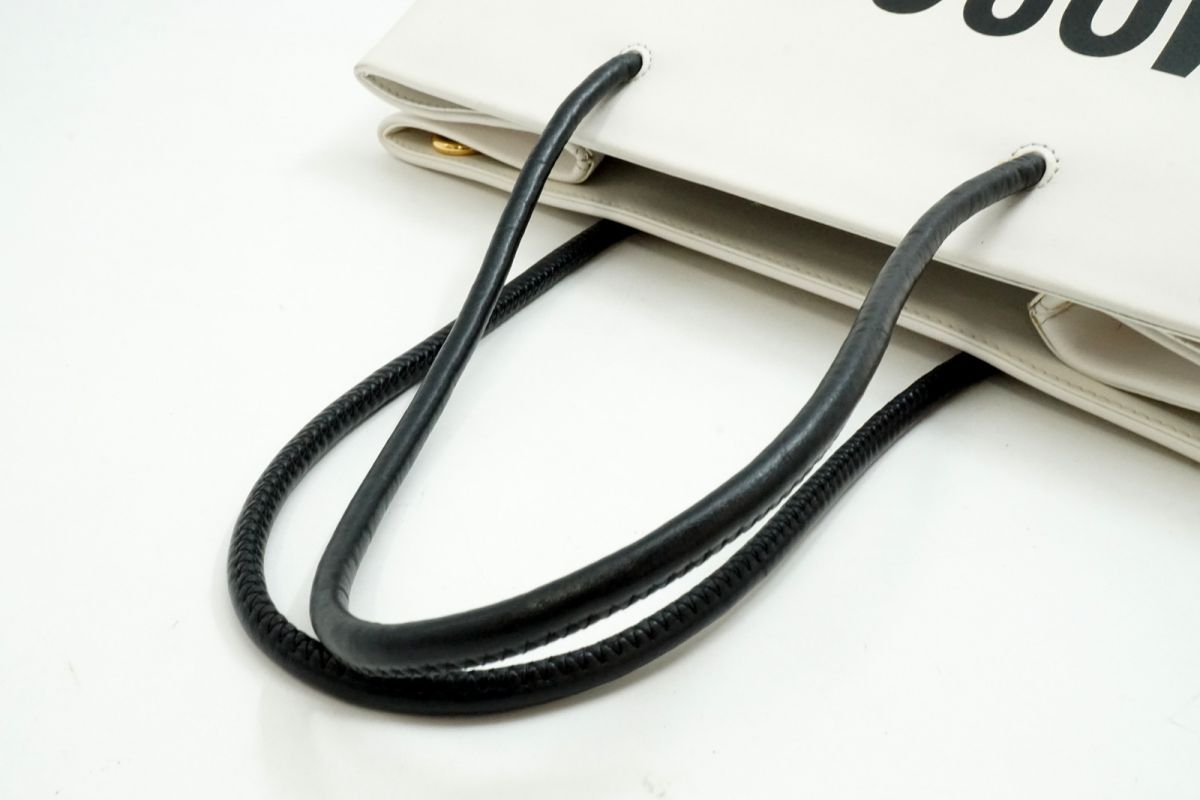 モスキーノ ショッパー ショルダー バッグ トート ロゴ バイカラー