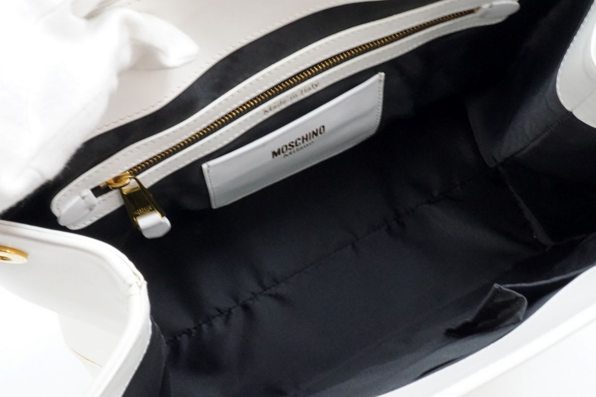 モスキーノ ショッパー ショルダー バッグ トート ロゴ バイカラー
