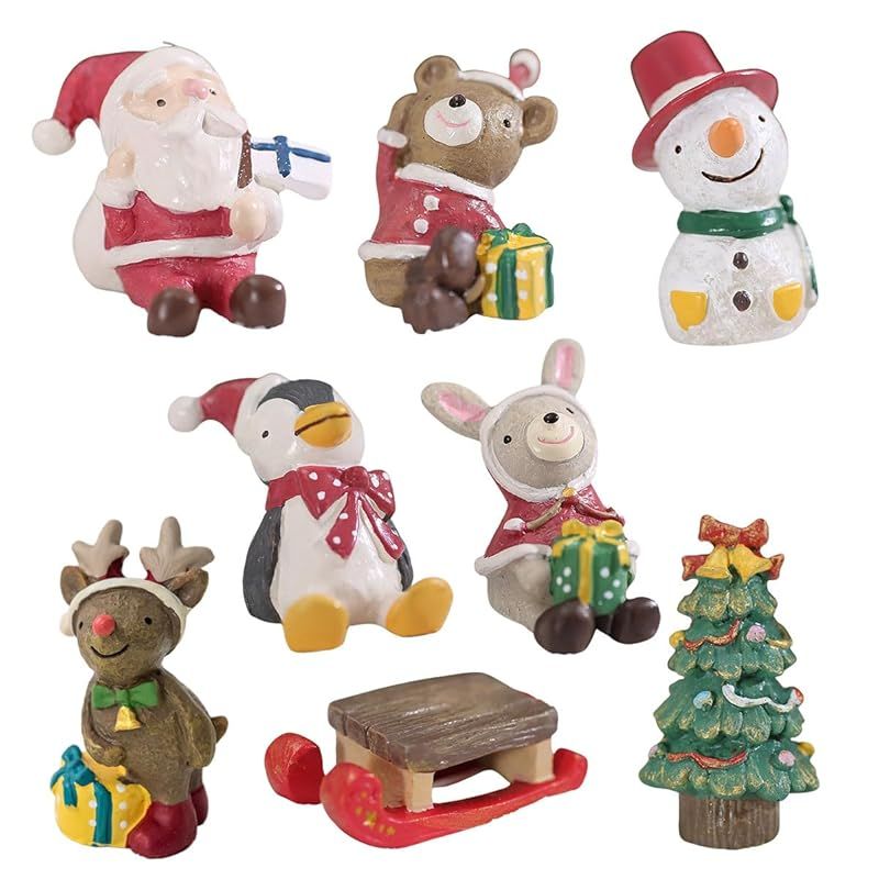 iikuru クリスマス 飾り 8点セット christmas 飾り付け ミニ オブジェ