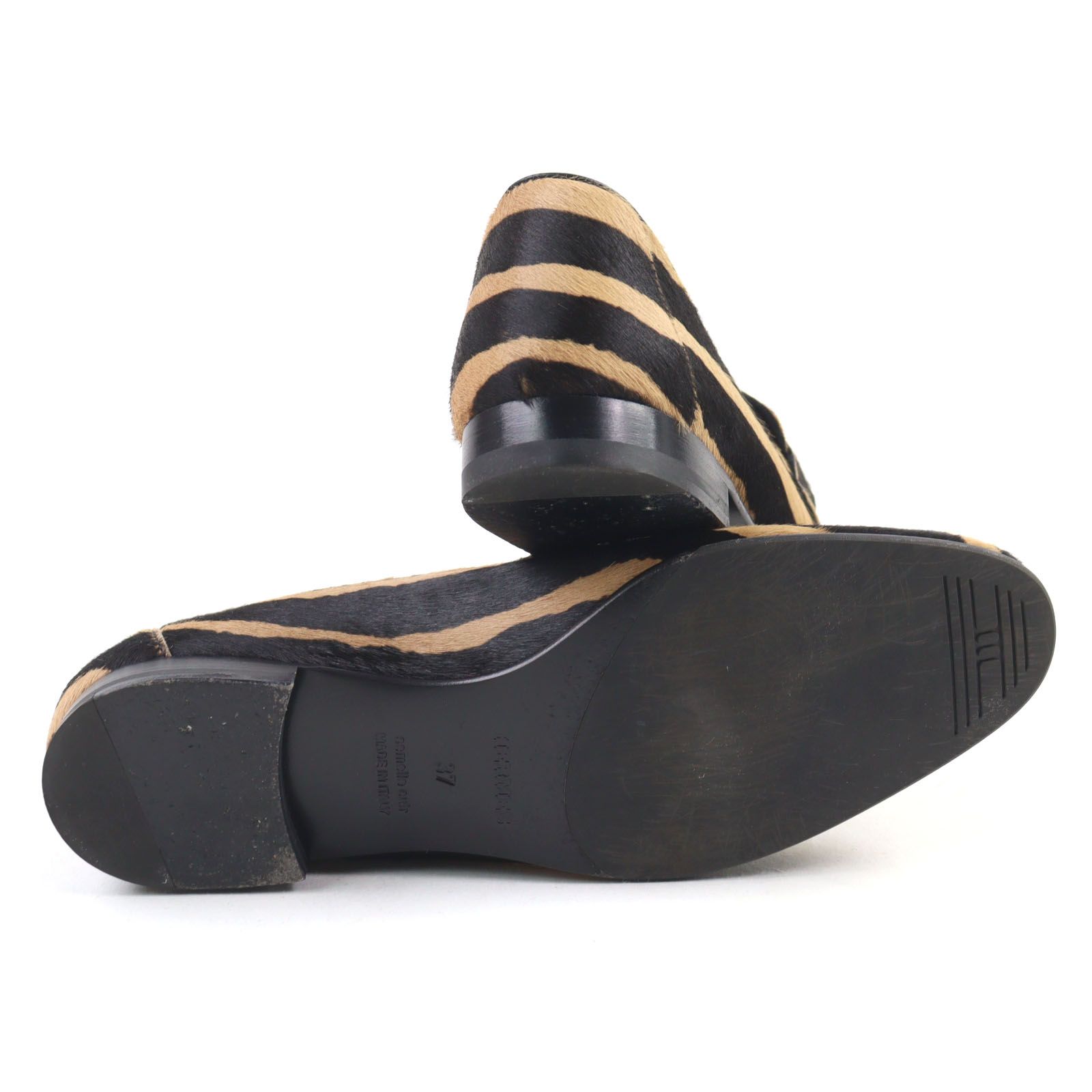 極美品○HERMES エルメス 2021年製 212248Z ハラコ Hメタル ゼブラ柄