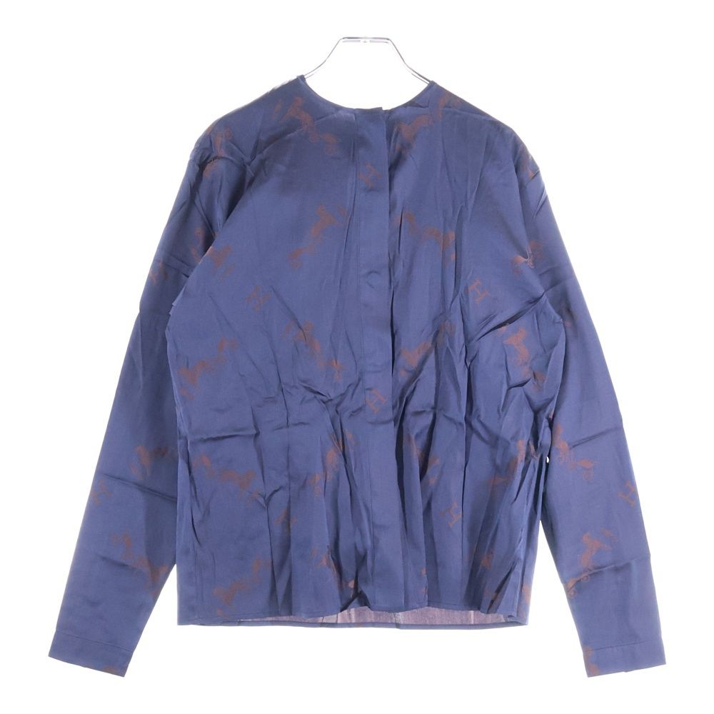 HERMES エルメス 総柄 ジャケット Nouvelle Caledonie 長袖 ヴィンテージ マルチ シルク