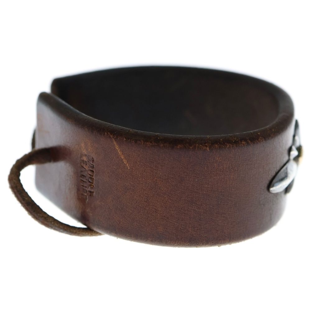 goro's (ゴローズ) 18K 金メタル GC-24 レザーブレスレット ブラウン