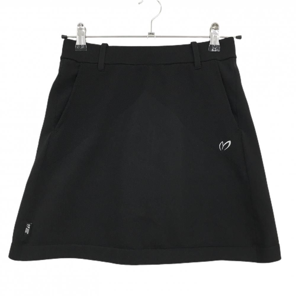 超 マスターバニー ニットスカート 黒×シルバー 後一部プリーツ レディース 0 S ゴルフウェア MASTER BUNNY EDITION